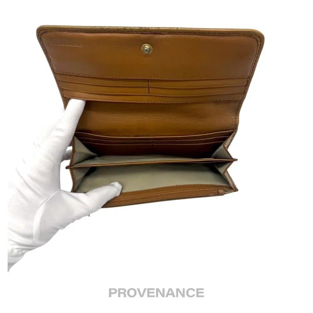 🔴 Burberry Long Snap Wallet - Haymarket Check Brown - Picture 6 of 12